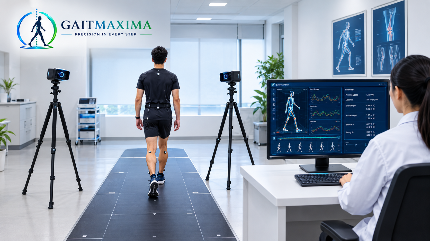 GAITMAXIMA clinical gait assessment environment with two cameras